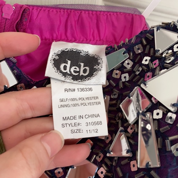 Purple and Navy homecoming dress, sparkly, mirrors strapless, formal size 11/12 - Picture 3 of 3